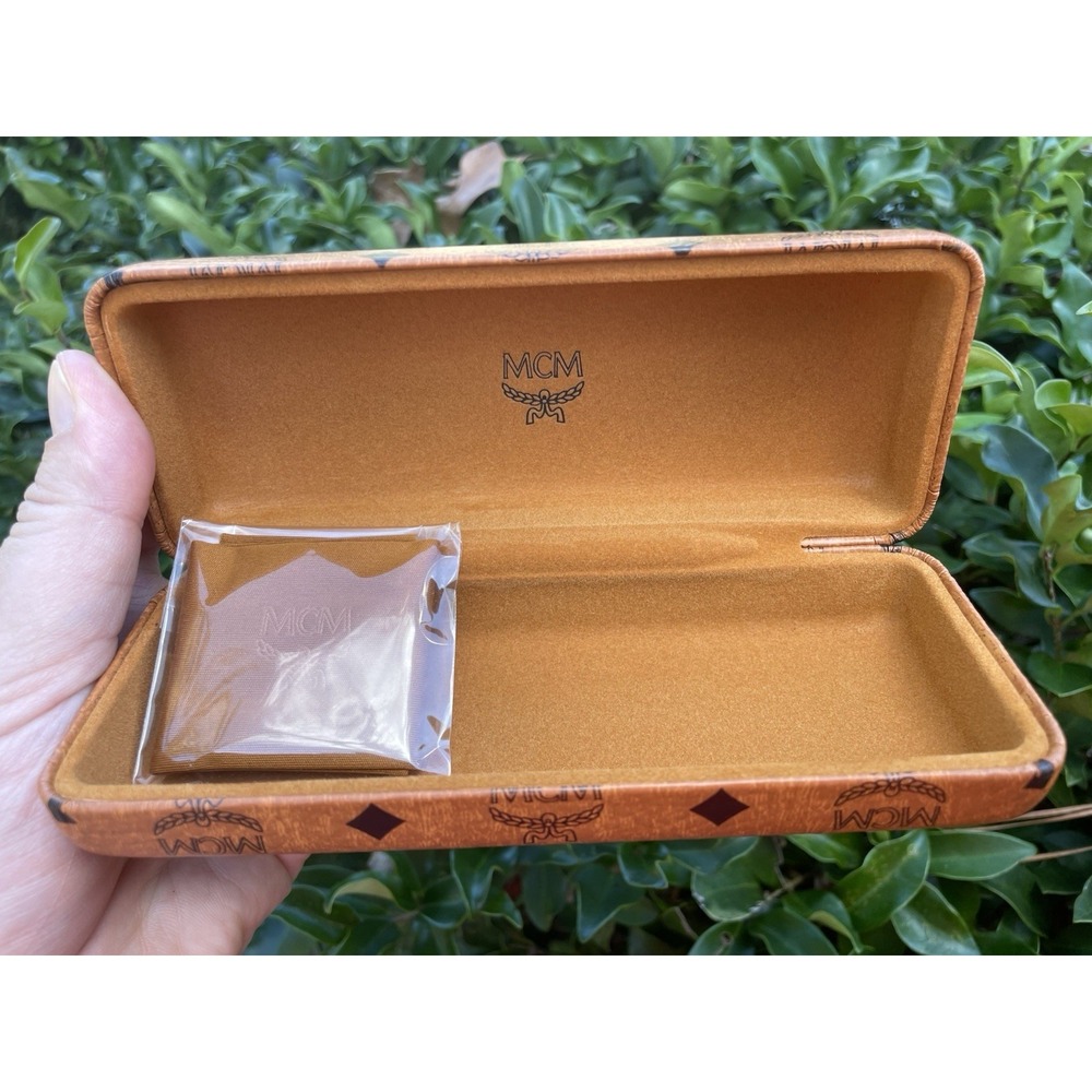 MCM Cognac Eyeglass Luxury Hard Case NEW - Picture 4 of 4